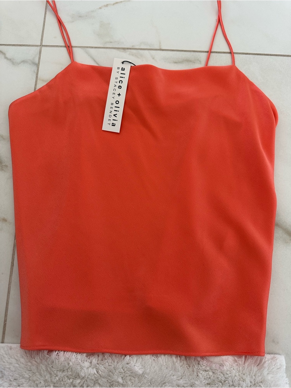 Alice + Olivia Bright Orange Slip Cami